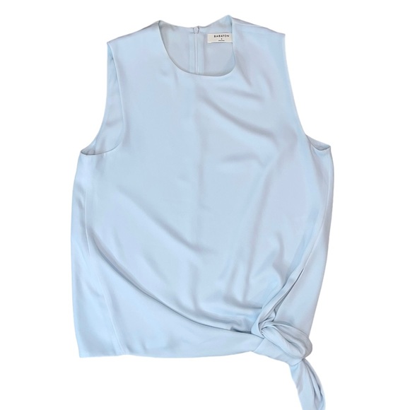 Aritzia Babaton Pale Blue Hopkins Sleeveless Tie Blouse Size Small - Picture 8 of 12